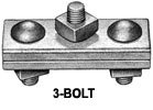 MSI H-J929 3 Bolt Marriage Guy Clamp 4"with 1/2" Bolts, 3/16" - 7/16" Strand Range