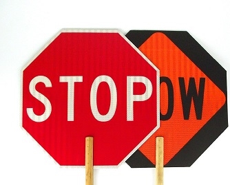 Stop and Slow Sign - Construction Stop Paddle