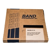 ISO BA206-K110 201 Stainless Steel Black Coated Band. 3/4” x .030 x 100’
