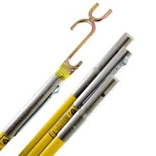 Jameson FG-6-3W FG Series Fiberglass Pole Set with Wire Raiser - Lay Up Stick Set