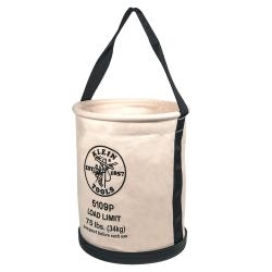 Klein 5109P Canvas Bucket, Wide Straight-Wall with Pocket, Molded Bottom, 12"