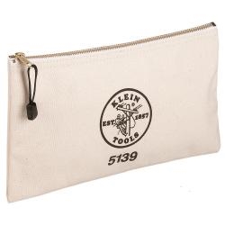 Klein 5139 Zipper Bag, Canvas Tool Pouch 12.5 x 7 x 4.25-Inch