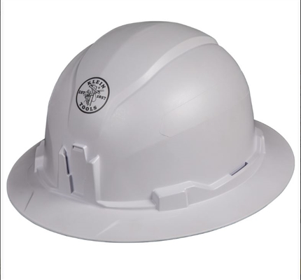 KLEIN 60400 Hard Hat, Non-Vented, Full Brim Style, White