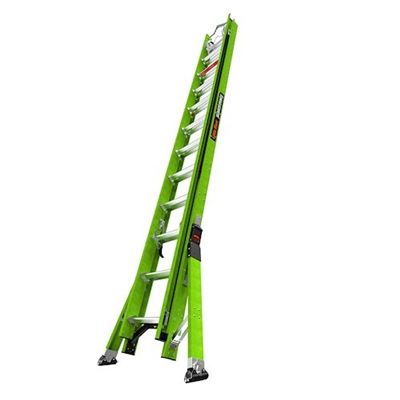 Little Giant 18424V24' - ANSI Type IA - 300 lb Rated, Fiberglass Extension Ladder with Cable Hooks, CLAW and V-bar