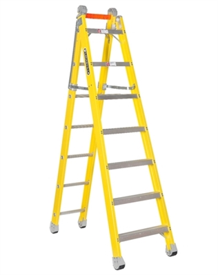 LOUISVILLE LADDER 7-FOOT FIBERGLASS STEP TO STRAIGHT LADDER, 375-POUND LOAD CAPACITY, FXC1207