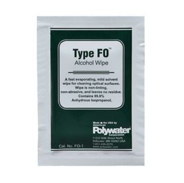Polywater® FO™-1 Alcohol Fiber Optic Cleaner wipe in sealed foil pouch