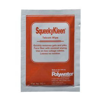 Polywater® TC-1 SqueekyKleen™ Fiber & Copper Gel Filled Cable Cleaner Saturated lint-free wipe