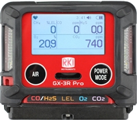 RKI GX-3R Pro, 5 gas, LEL / O2 / combo H2S & CO / Cl2 10 ppm 72-PAH-C