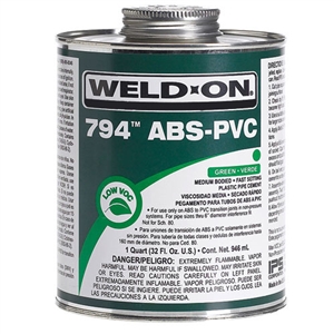 Weld-On® 10273 PVC Cement 1 Quart GREEN 794™ ABS to PVC