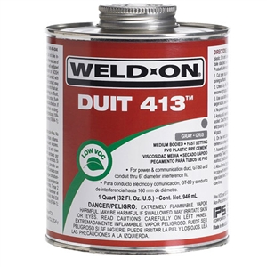 Weld-On® 12085 PVC Cement 1 Quart Clear Duit 413™