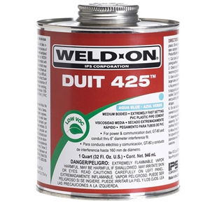 Weld-On® 12092 PVC Cement 1 Quart Blue DUIT™ 425™